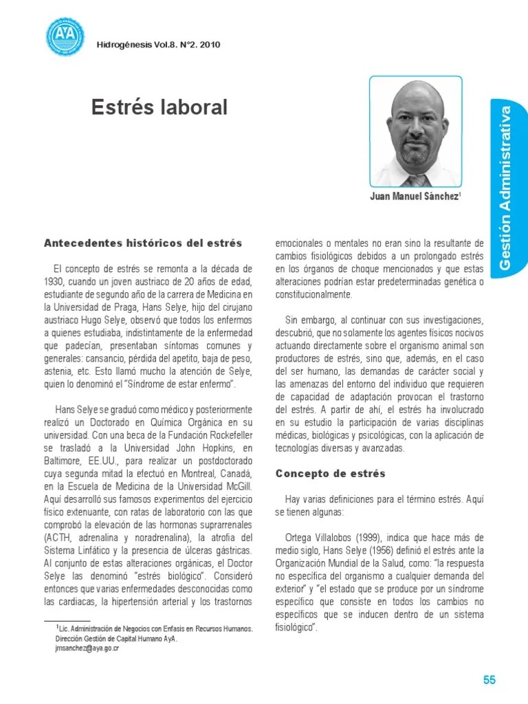 Estrés Laboral | PDF | Estrés (biología) | Glándula Suprarrenal