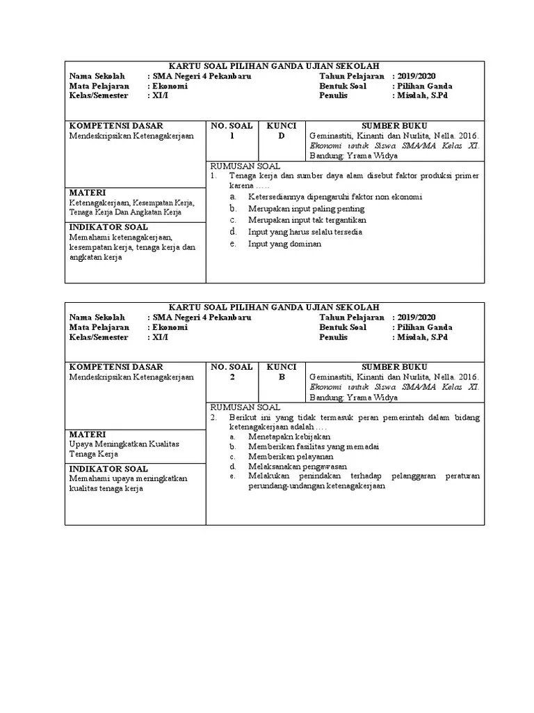 Kekacauan ini ditandai adanya inflasi yang sangat tinggi, karena jumlah mata uang jepang . Kartu Soal Semester Ganjil Kelas Xi Pdf