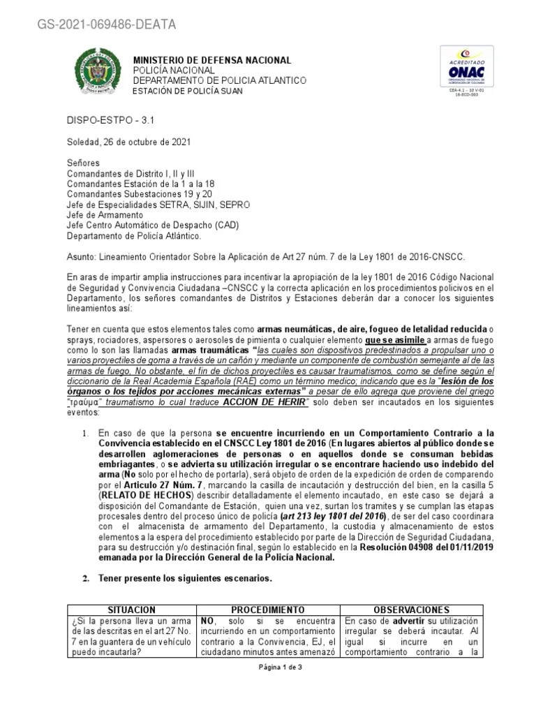 Incautacion Armas Traumaticas | PDF | Policía | Gobierno
