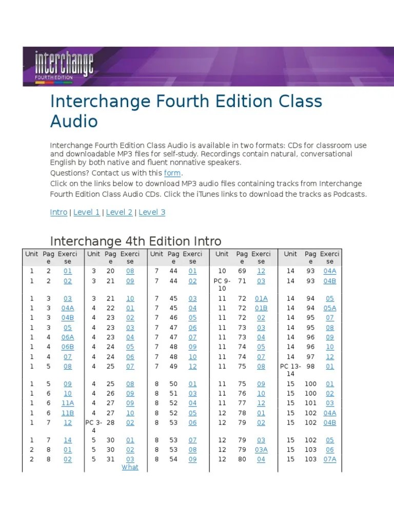 Interchange Fourth Edition Class Audio PDF Free | PDF | Multimedia ...