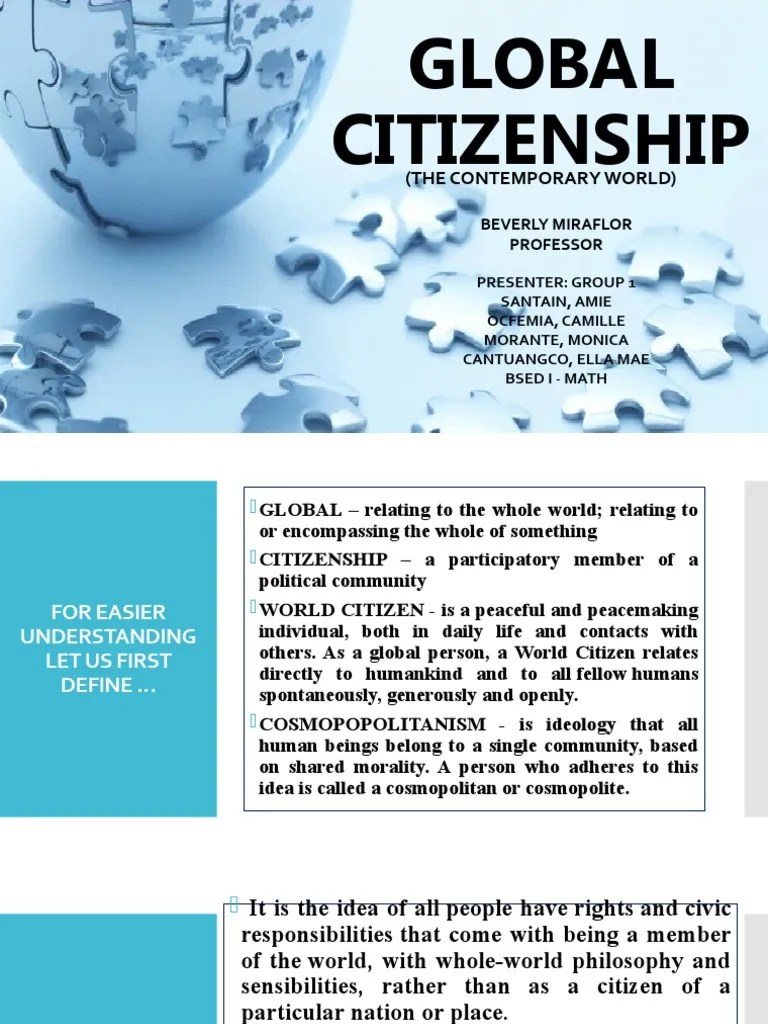 Global Citizenship: (The Contemporary World) | PDF | Social Institutions | Social Science