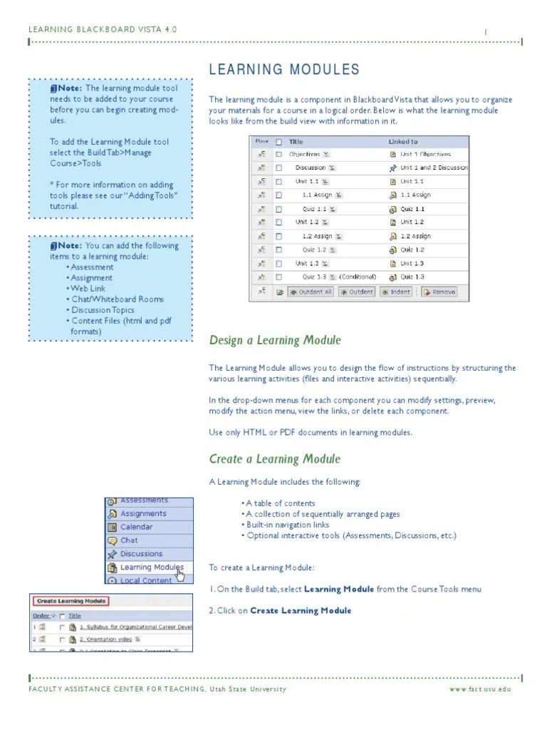 Learning Modules: Design A Learning Module | PDF | File Format | Menu
