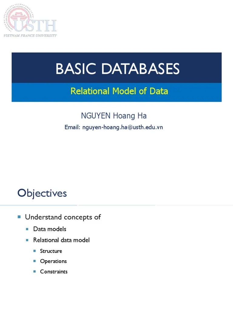 Basic Databases: Relational Model Of Data | PDF | Relational Database ...