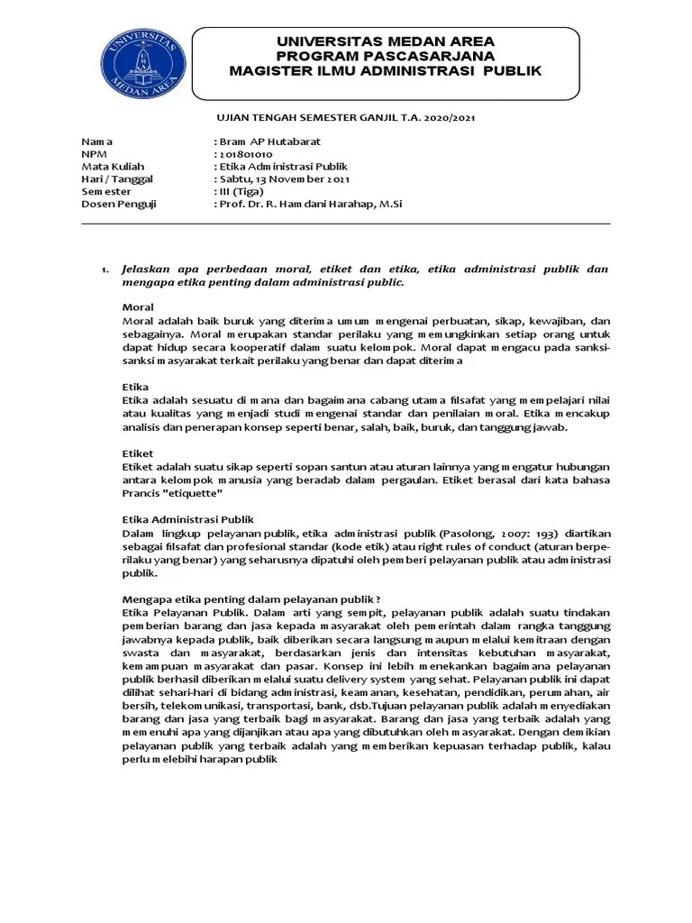 Bram-201801010-B-Etika Administrasi Publik | PDF
