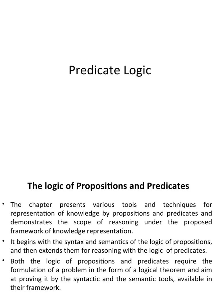 Predicate Logic 1 | PDF | Logic | Interpretation (Logic)