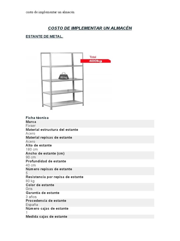 Costo De Implementar Un Almacén TR | PDF | Planificación De Recursos ...