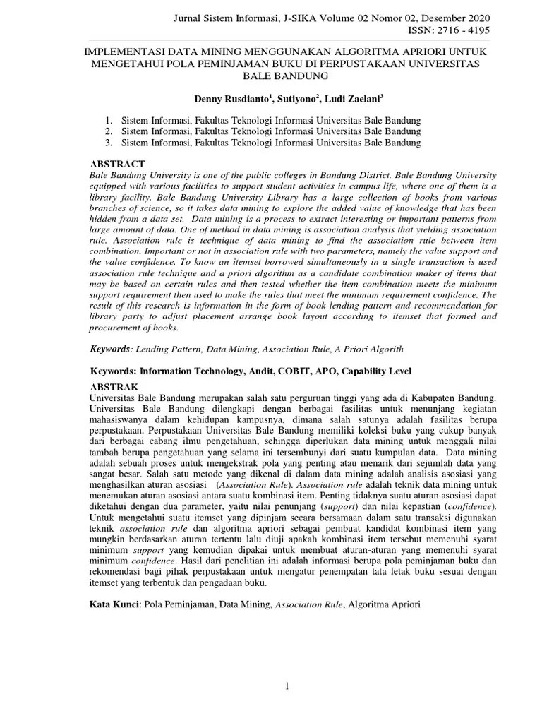 Implementasi Data Mining Menggunakan Algoritma Apriori Untuk Mengetahui ...