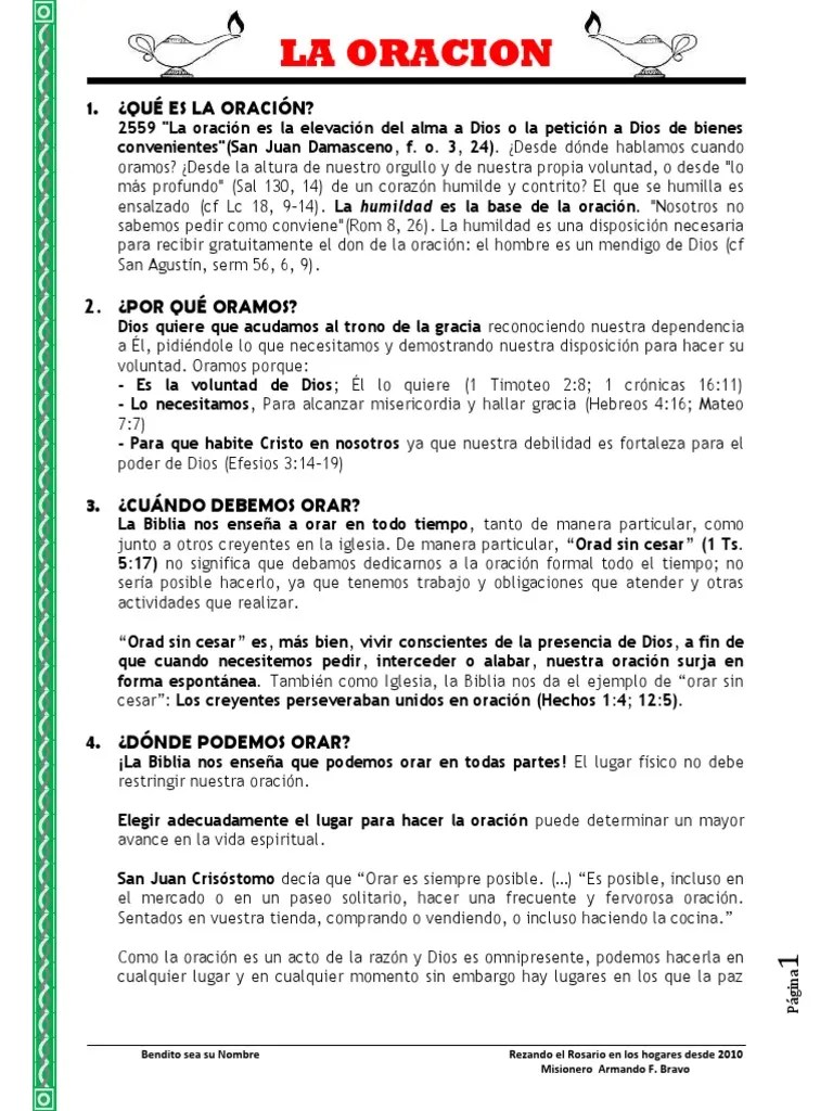 Pláticas de papás ypadrinos para el sacramento de. 120 Preguntas Y Respuestas Sobre La Oracion Pdf Oracion Jesus