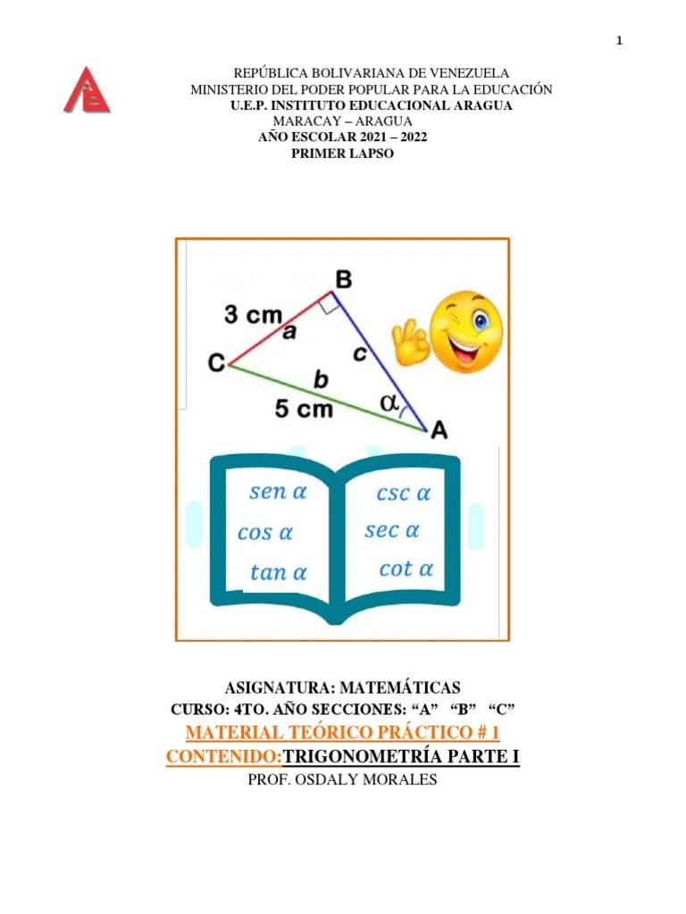 Matematicas Guia 1# Evaluacion 1# | PDF | Triángulo | Funciones Trigonométricas