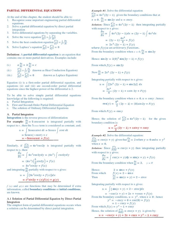 Partial Differential Equations | Download Free PDF | Differential Equations | Partial ...