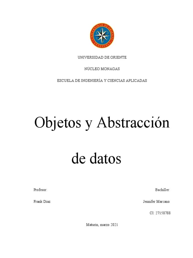 Objetos Y Abstracción De Datos | PDF | Lenguaje De Programación | Objeto (informática)
