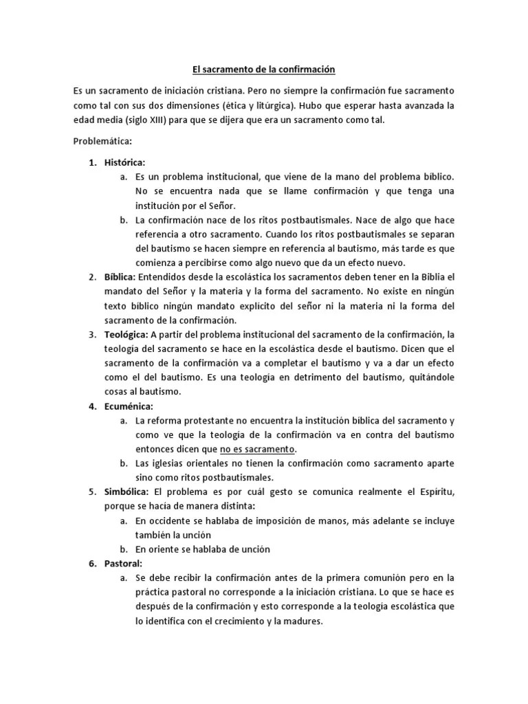 El Sacramento De La Confirmación | PDF | Confirmación | Bautismo