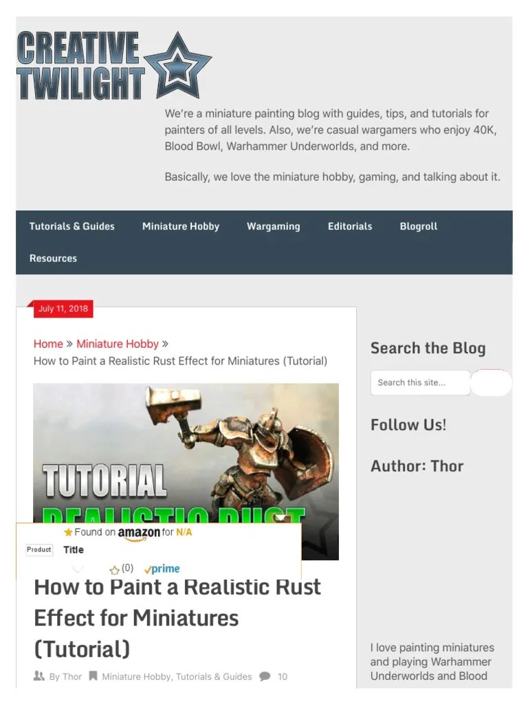 How To Paint A Realistic Rust Effect For Miniatures (Tutorial) | PDF | Corrosion