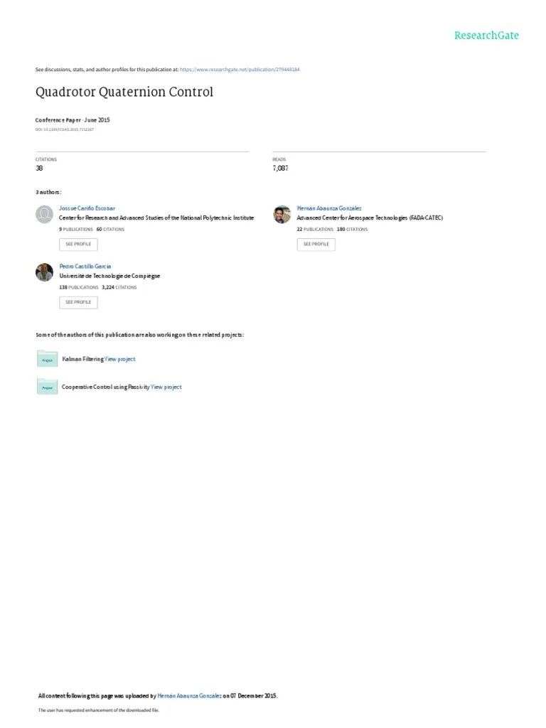 Pdf Quaternion Based Adaptive Attitude Control Schemes For Quadrotor Systems - Sunset Image Collection - Retina Quality