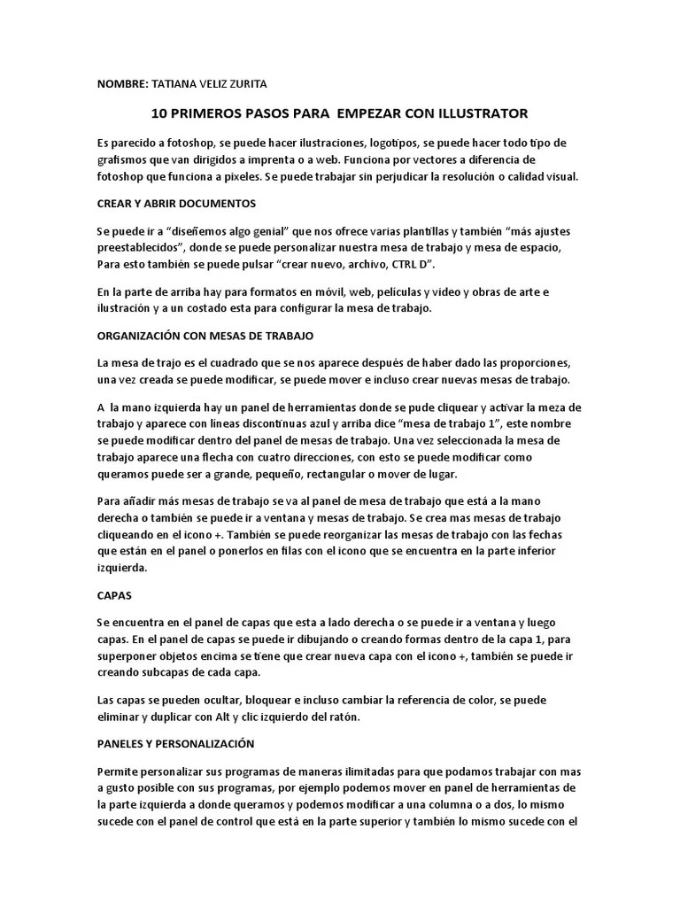 10 Primeros Pasos Para Empezar Con Illustrator | PDF | Ventana (informática)