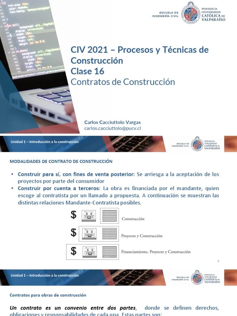 CIV 2021 - Clase 16 Contratos De Construccion | PDF | Oferta (economía ...