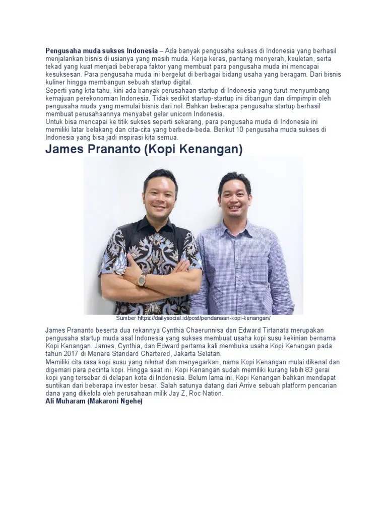 Pengusaha Muda Sukses Indonesia | PDF