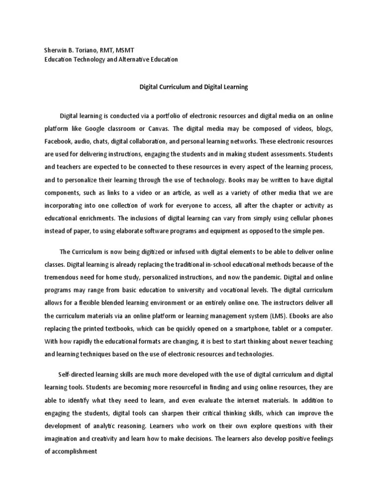 Digital Learning | PDF | Educational Technology | Learning