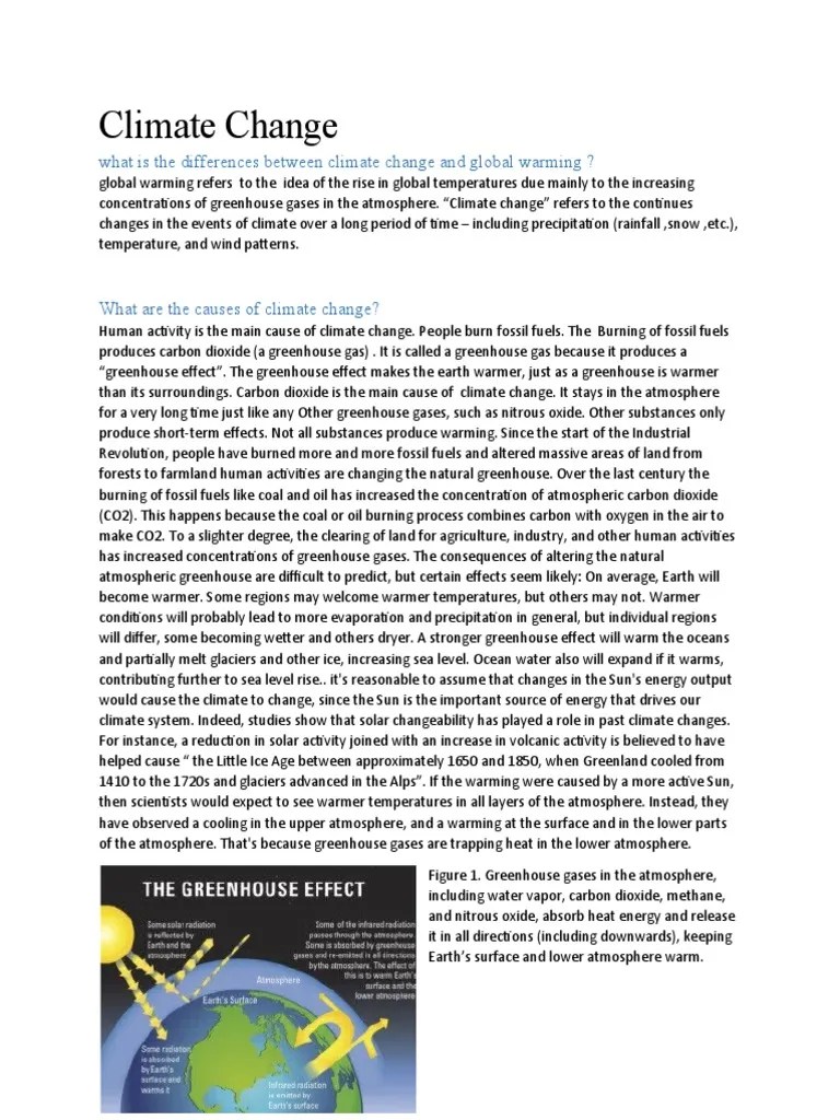 Climate Change: What Is The Differences Between Climate Change And Global Warming ? | PDF ...