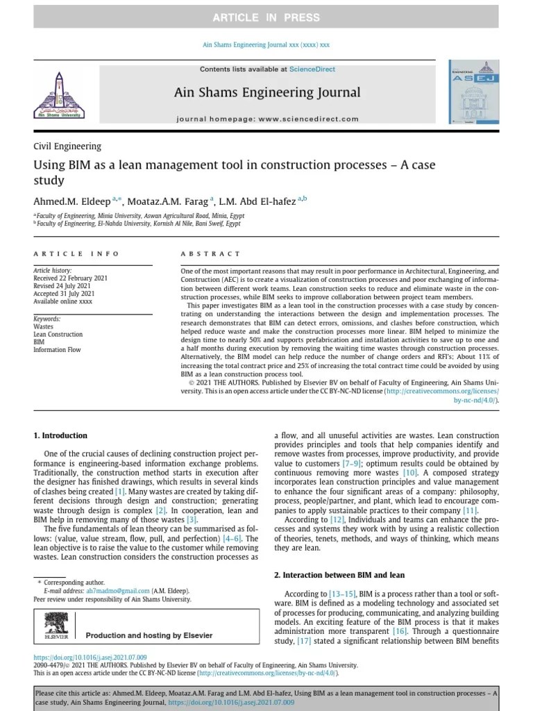 Using BIM As A Lean Management Tool In Construction Processes - A Case Study | PDF | Building ...
