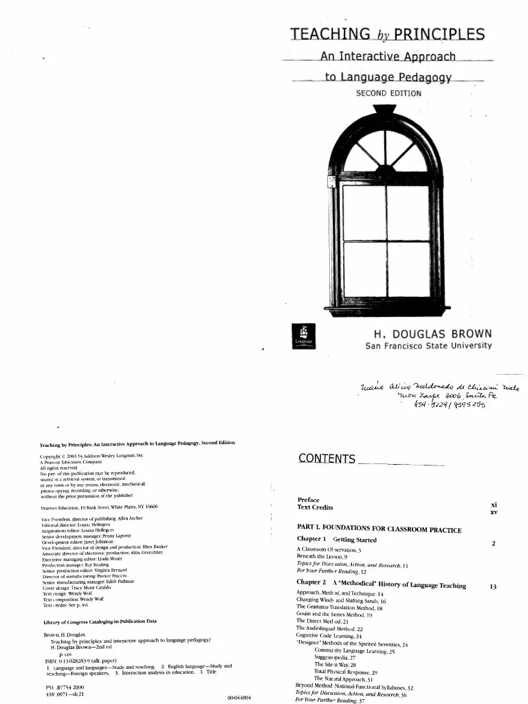BROWN 2001 Teaching By Principles. An Interactive Approach To Language ...
