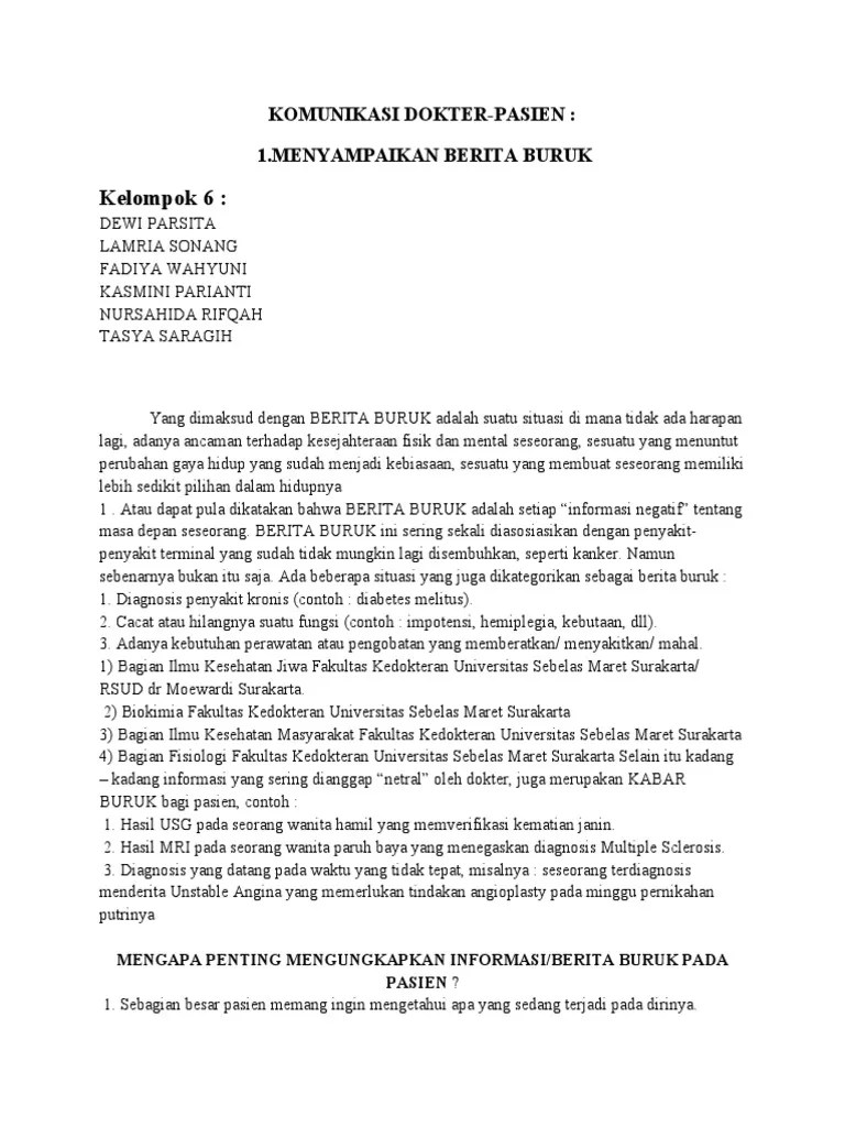 Penyampaian Berita Buruk | PDF