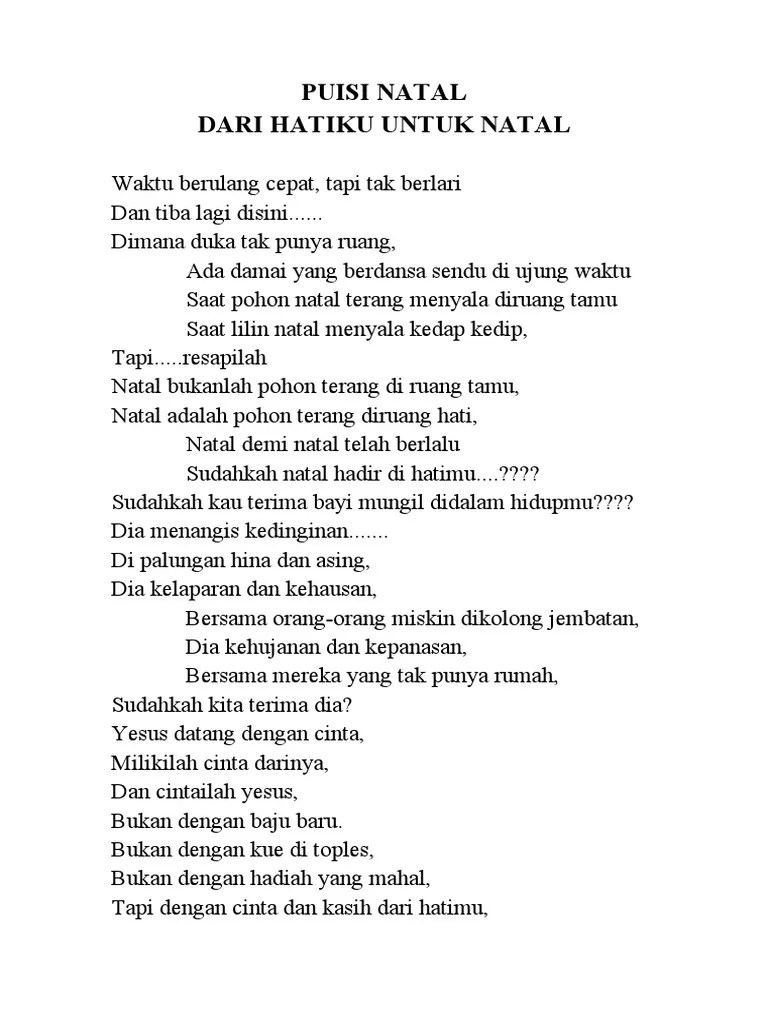 Puisi Natal 2021 Kpa | PDF