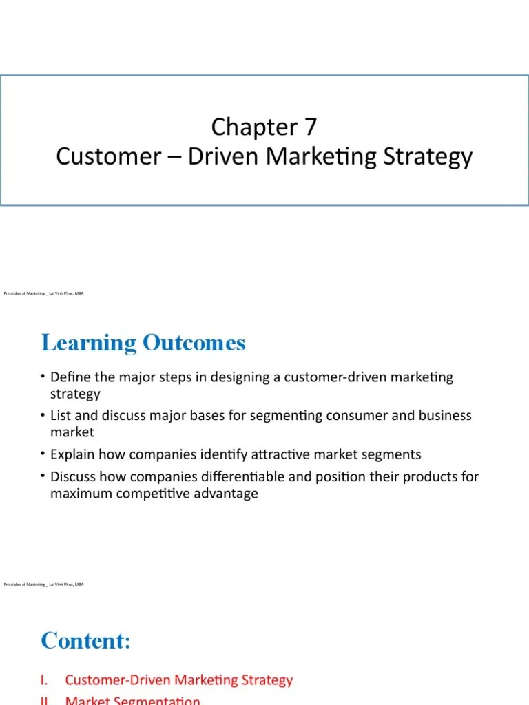 Chapter 7 Customer - Driven Marketing Strategy | PDF | Marketing ...