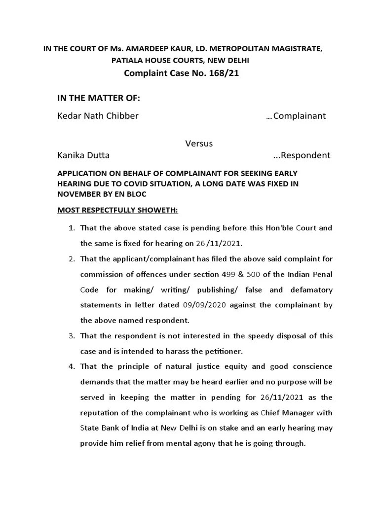 Complaint Case No. 168/21 In The Matter Of | Download Free PDF | Common Law | Public Law