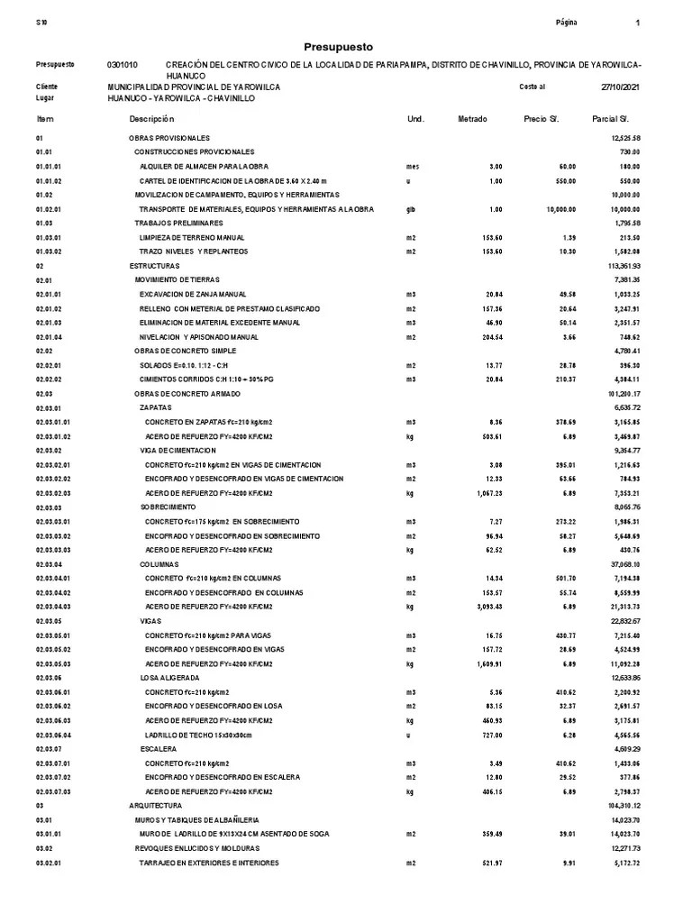 Presupuesto 20211119 155138 020 | PDF | Componentes | Arquitectura