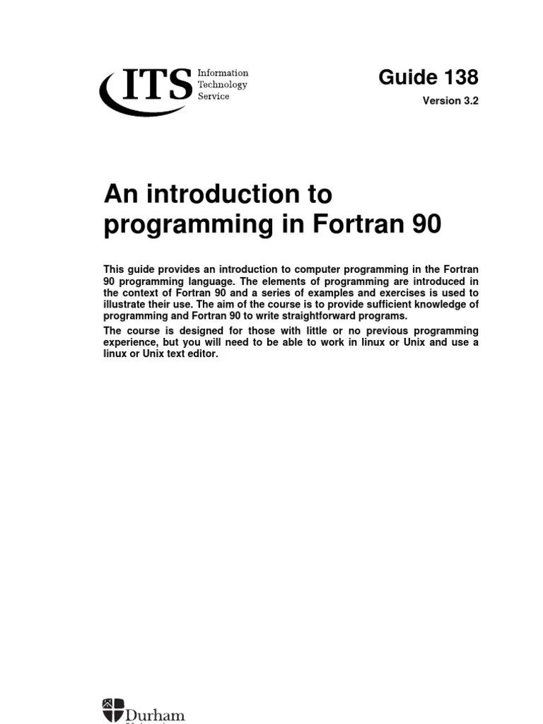 An Introduction To Programming In Fortran 90: Guide 138 | PDF | Data ...