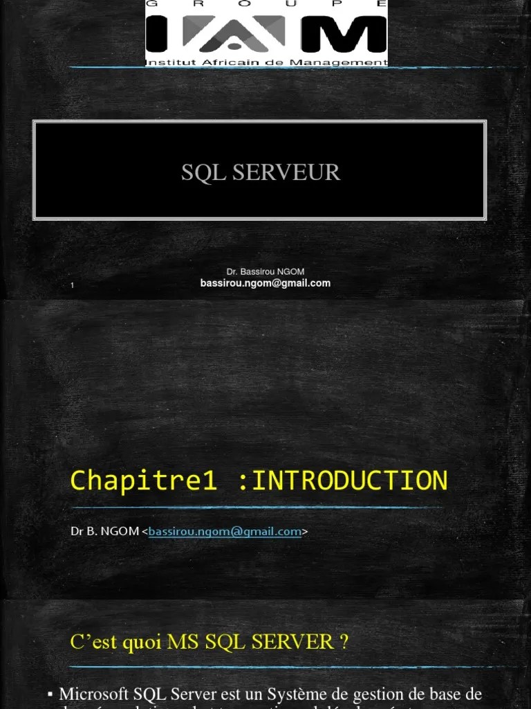 BD-SqlServer 1 | PDF | Bases De Données | SQL
