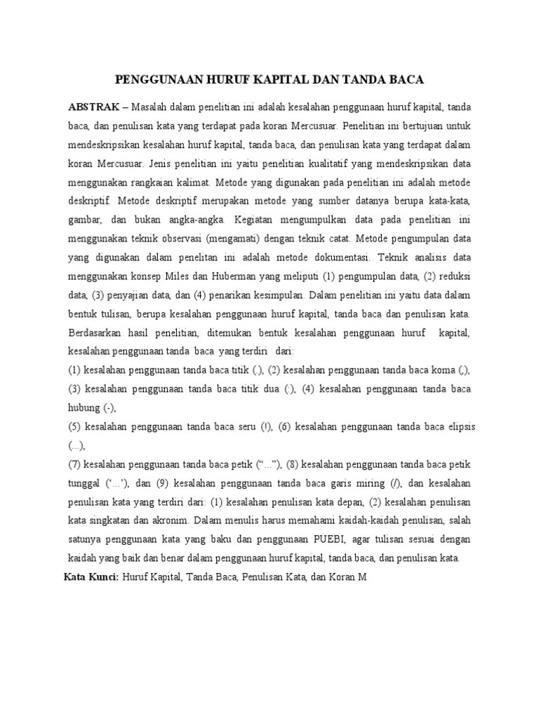 Penggunaan Huruf Kapital Dan Tanda Baca | PDF