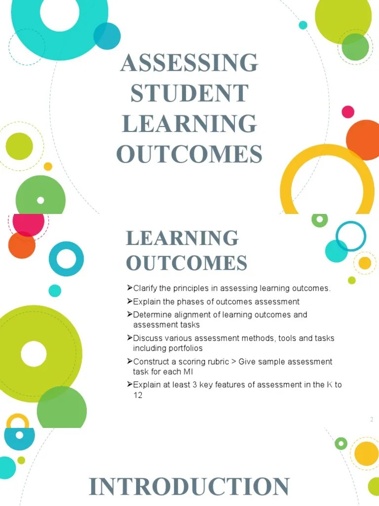 Lesson 4-Assessing Student Learning Outcomes | PDF | Educational ...
