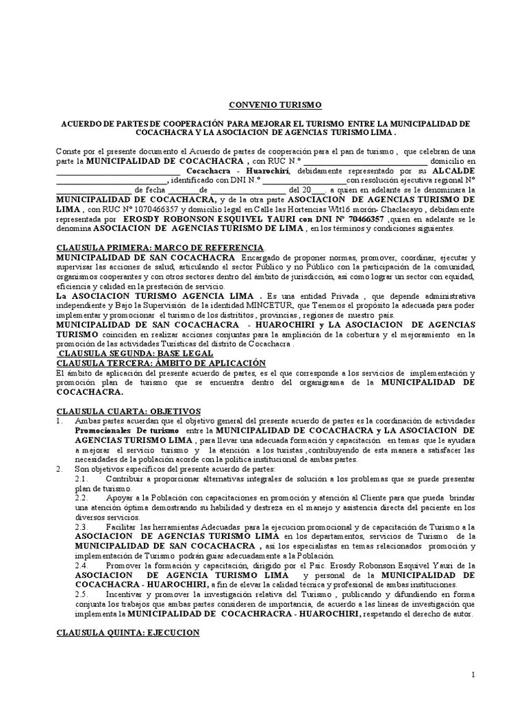 Convenio Turismo | PDF | Turismo | Gobierno Local