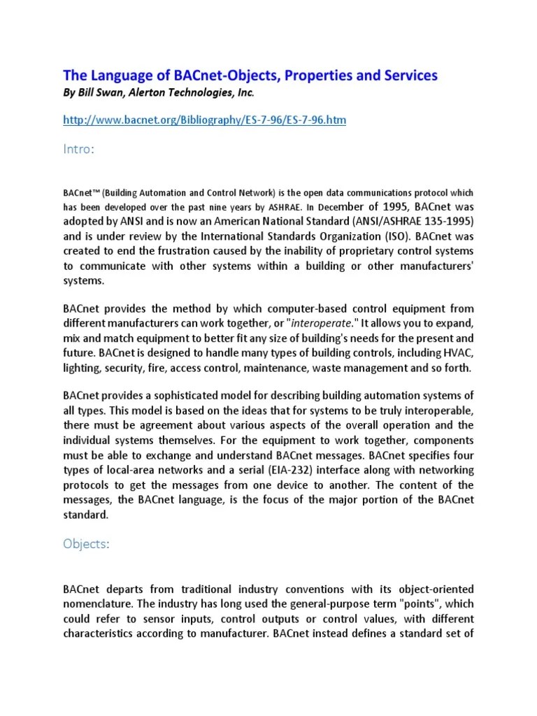 BACnet-Objects Properties And Services | PDF | Computer File | Input/Output
