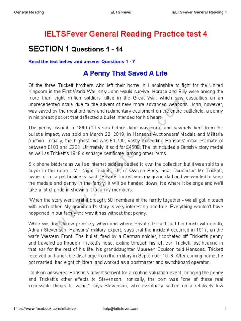 Ieltsfever General Reading Practice Test 4 PDF | PDF | Video Games | Machu Picchu