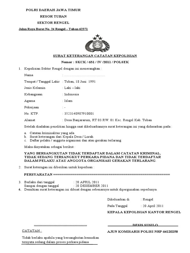 Surat SKCK Polsek | PDF