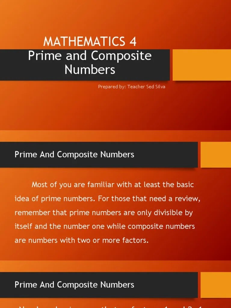 Prime And Composite Numbers | PDF | Prime Number | Numbers