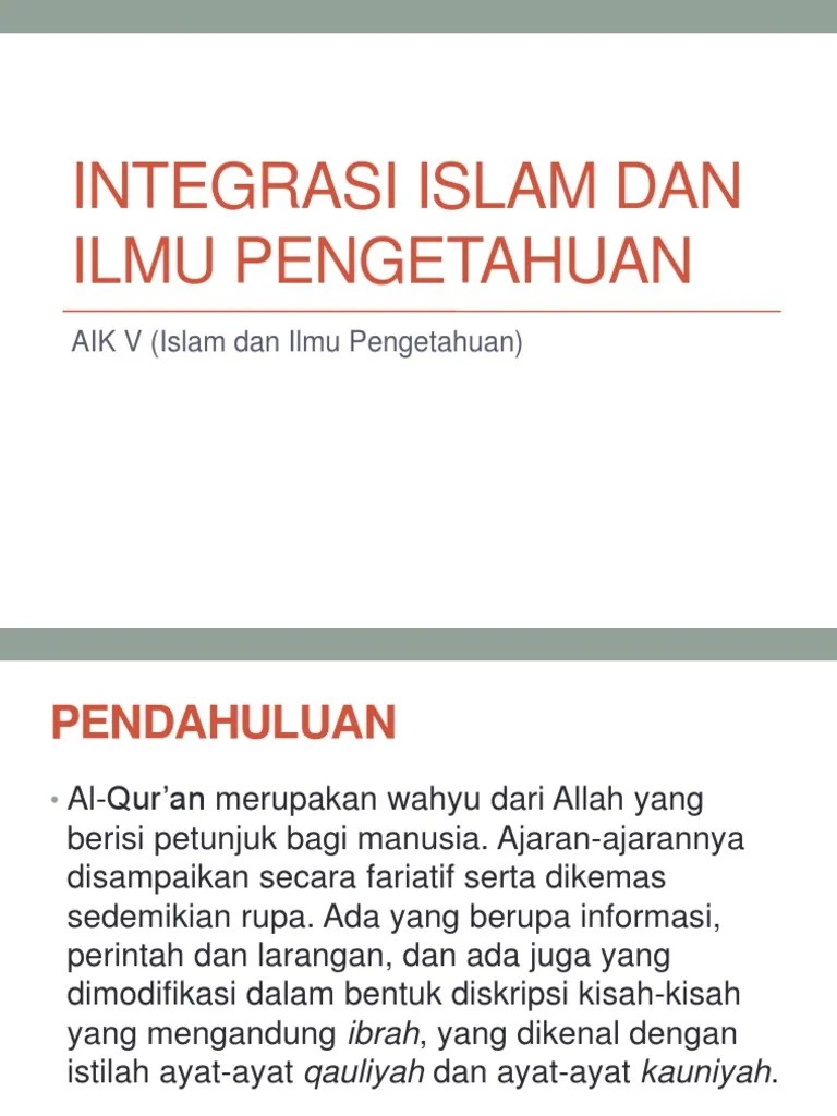 Integrasi Islam Dan Ilmu Pengetahuan | PDF