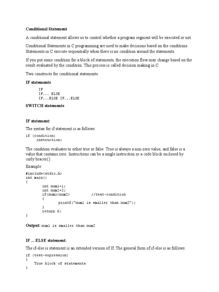 An In-Depth Explanation Of Conditional Statements In C Programming ...