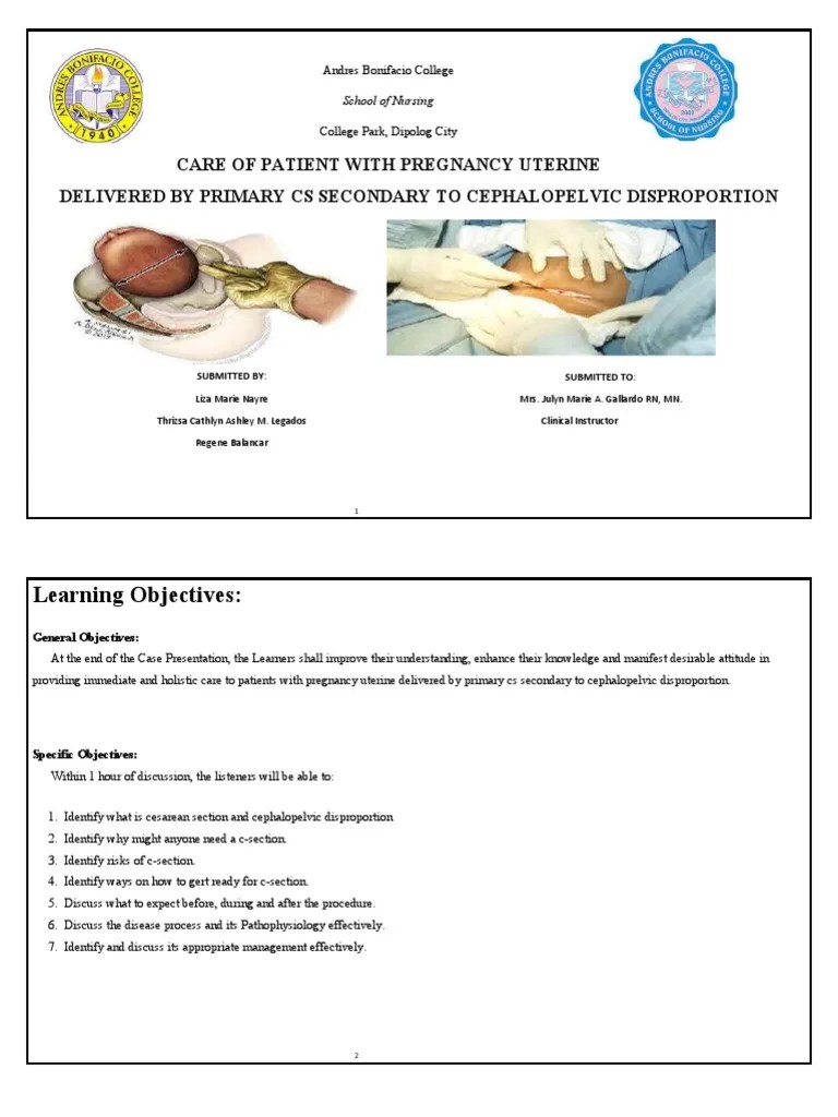 Care Of Patient With Pregnancy Uterine Delivered By Primary Cs ...