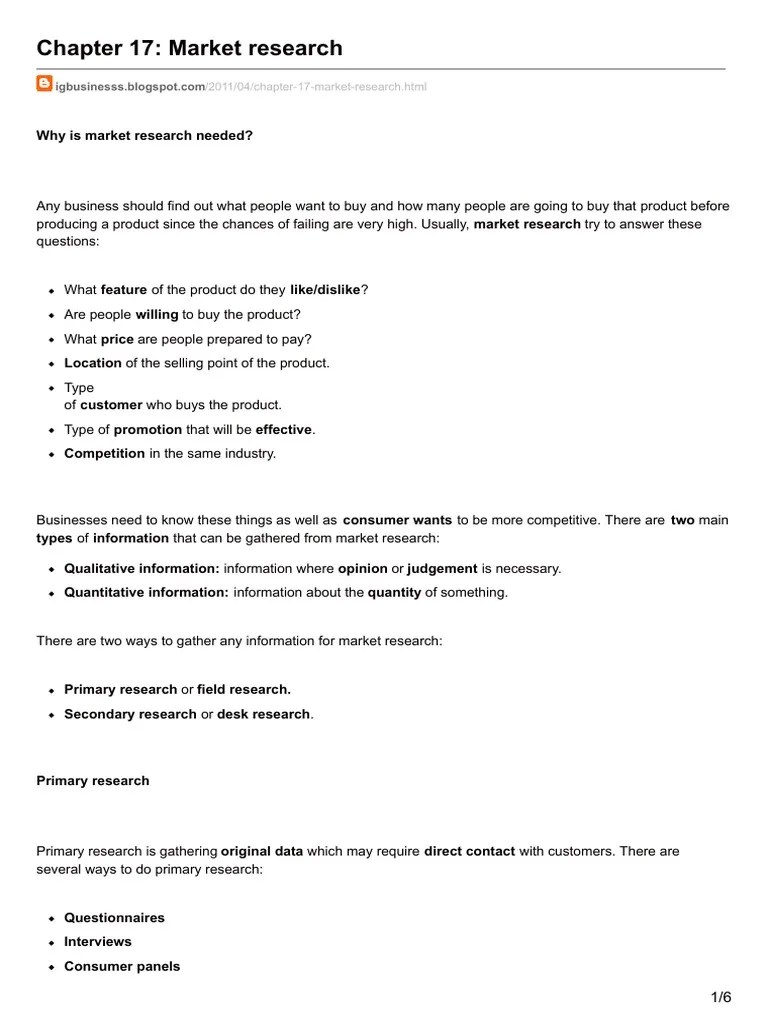Chapter 17 Market Research | PDF | Marketing Research | Interview