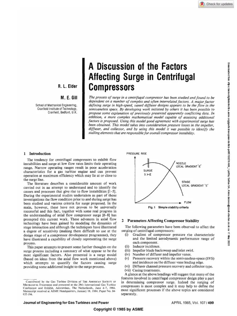 499 - 1 Factors Affecting Surge In Centrifugal Compressor | PDF ...