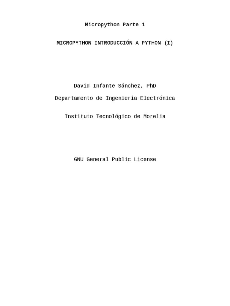 Micropython ESP32 Parte 1 | PDF | Python (lenguaje De Programación ...