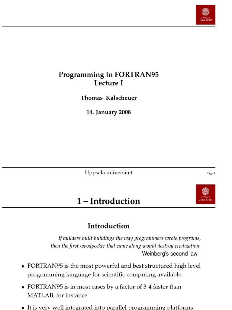 FORTRAN95 Lecture1 | PDF | Data Type | Parameter (Computer Programming)