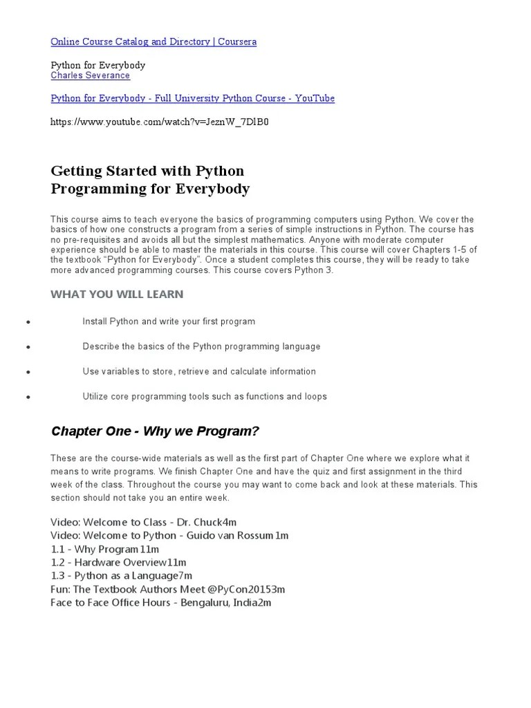 Getting Started With Python | PDF | Python (Programming Language ...