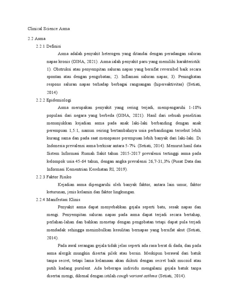 Clinical Science Asma | PDF