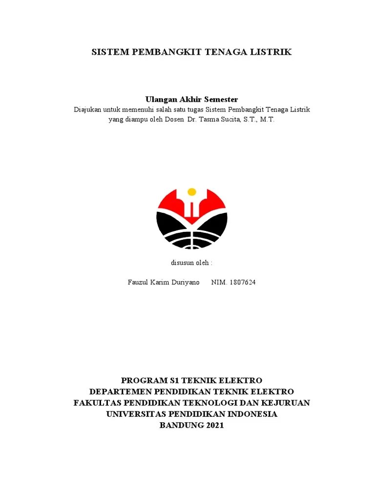 Sistem Pembangkit Tenaga Listrik - Uas | PDF