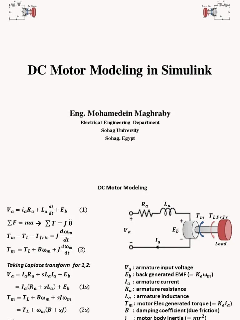 DC Motor Modeling In Simulink: Eng. Mohamedein Maghraby | PDF ...